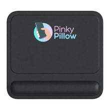Black PinkyPillow phone pinky rest on a white background
