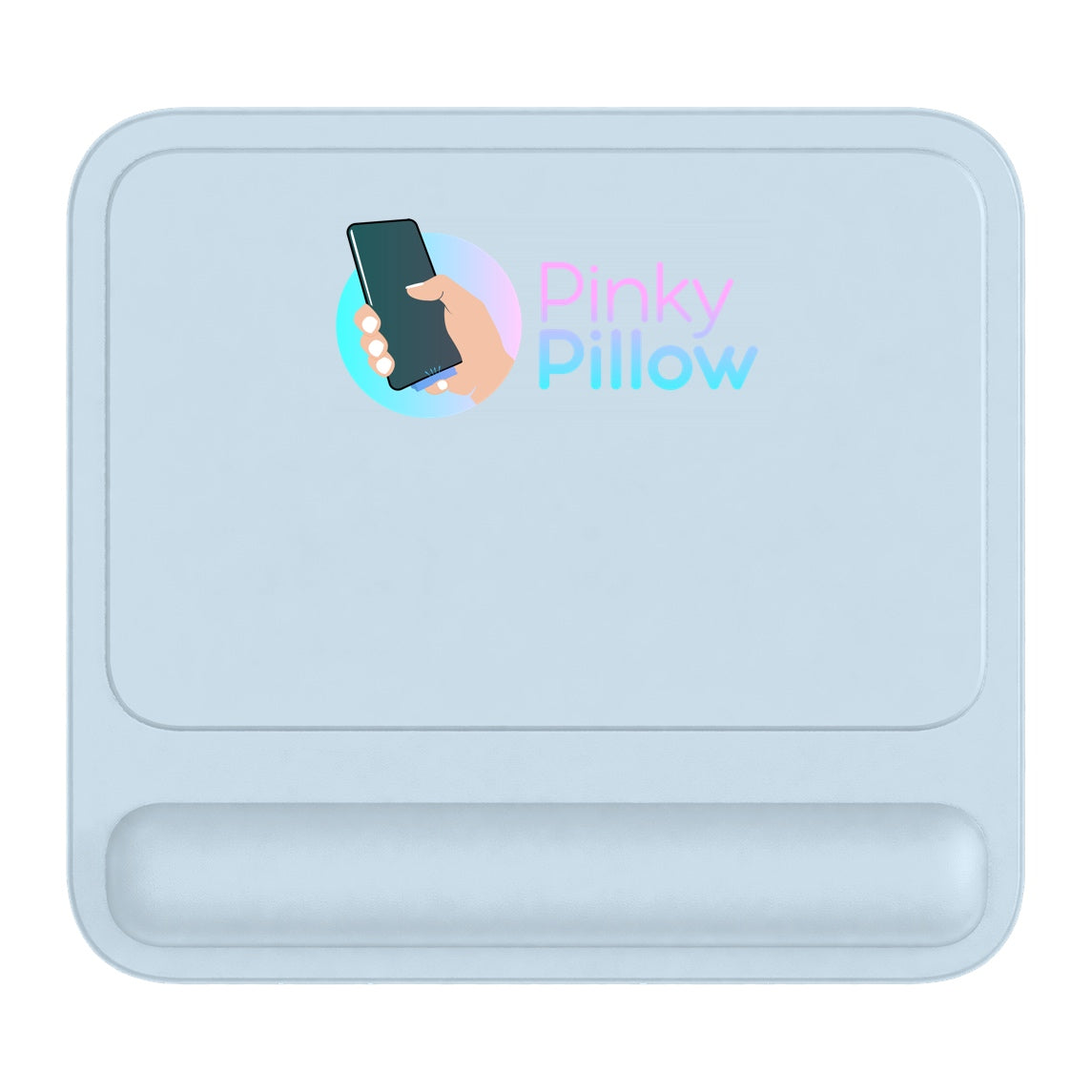 Light Blue PinkyPillow phone pinky rest on a white background