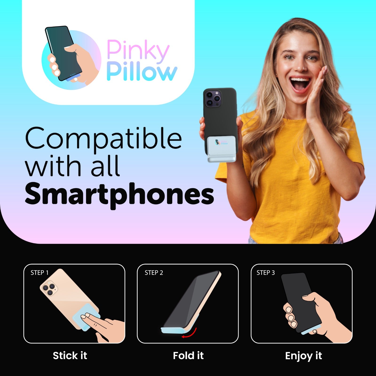 PinkyPillow soft gel phone pinky rest